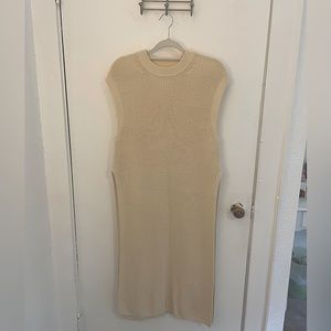 Rib Knit Dress Top - H&M - Medium Size - Cream Color